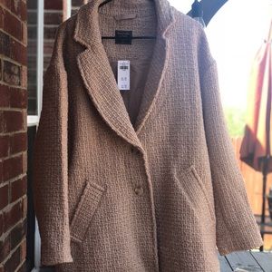 BNWT Abercrombie & Fitch pink XL wool blend coat